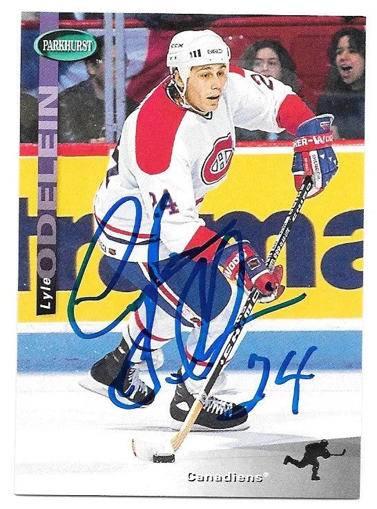 Lyle Odelein Signed 1994-95 Parkhurst Hockey Card - Montreal Canadiens