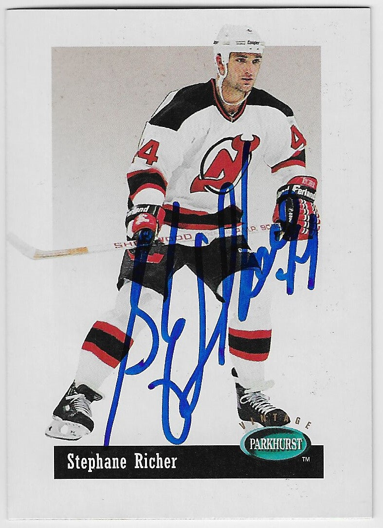 Stephane Richer Signed 1994-95 Parkhurst Vintage Hockey Card - New Jersey Devils