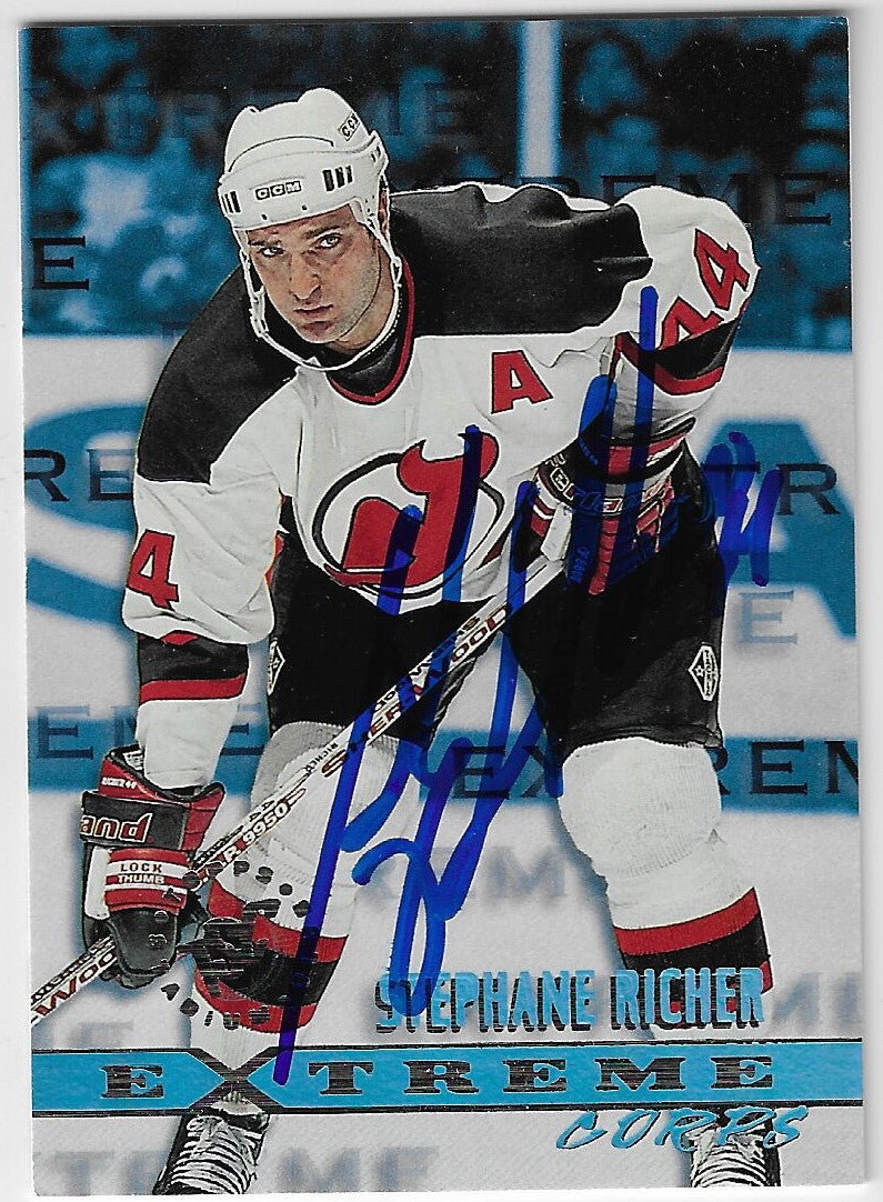 Stephane Richer Signed 1995-96 Stadium Club Hockey Card - New Jersey Devils