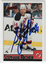 Stephane Richer Signed 1995-96 Bowman Hockey Card - New Jersey Devils
