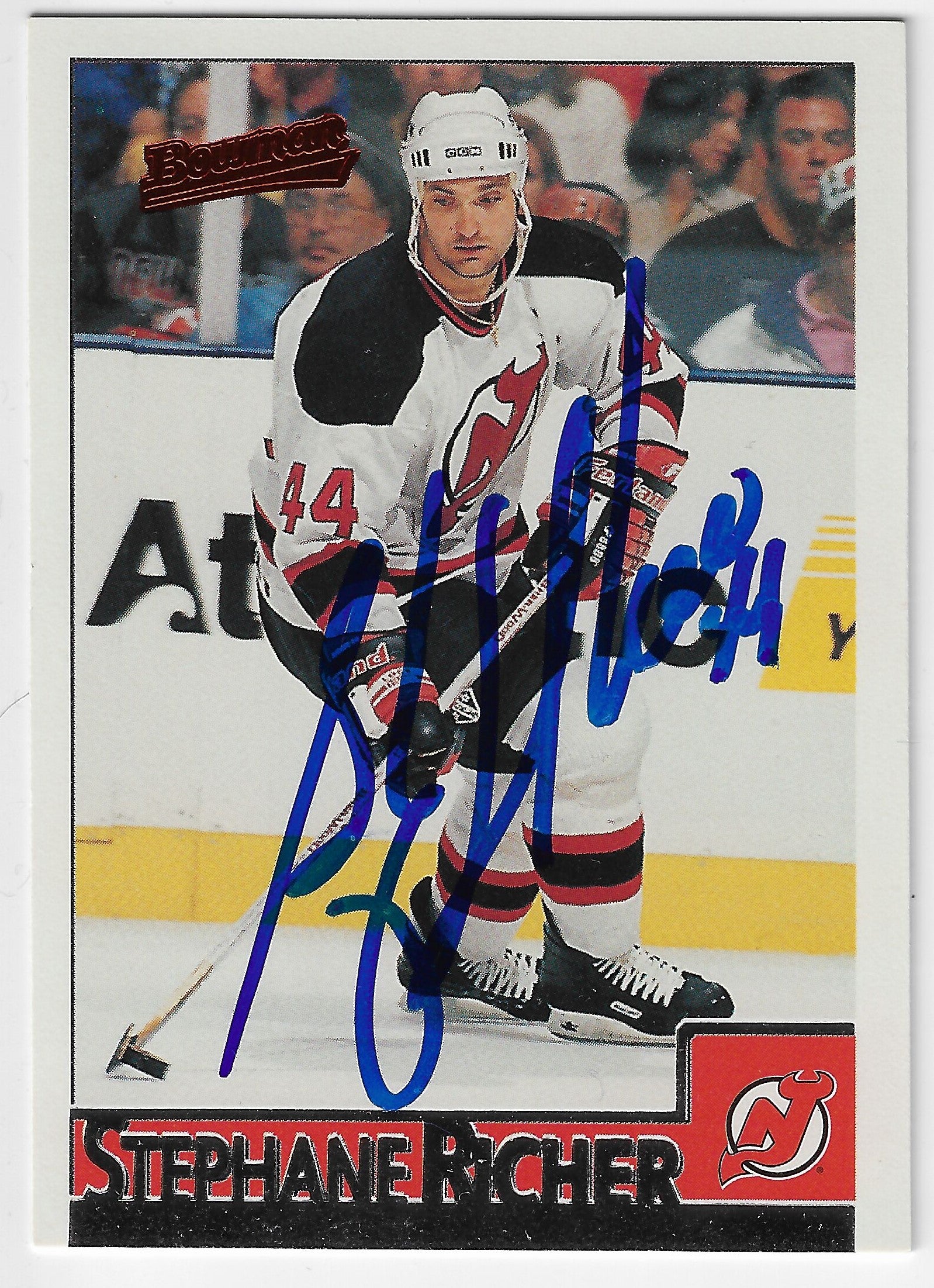 Stephane Richer Signed 1995-96 Bowman Hockey Card - New Jersey Devils