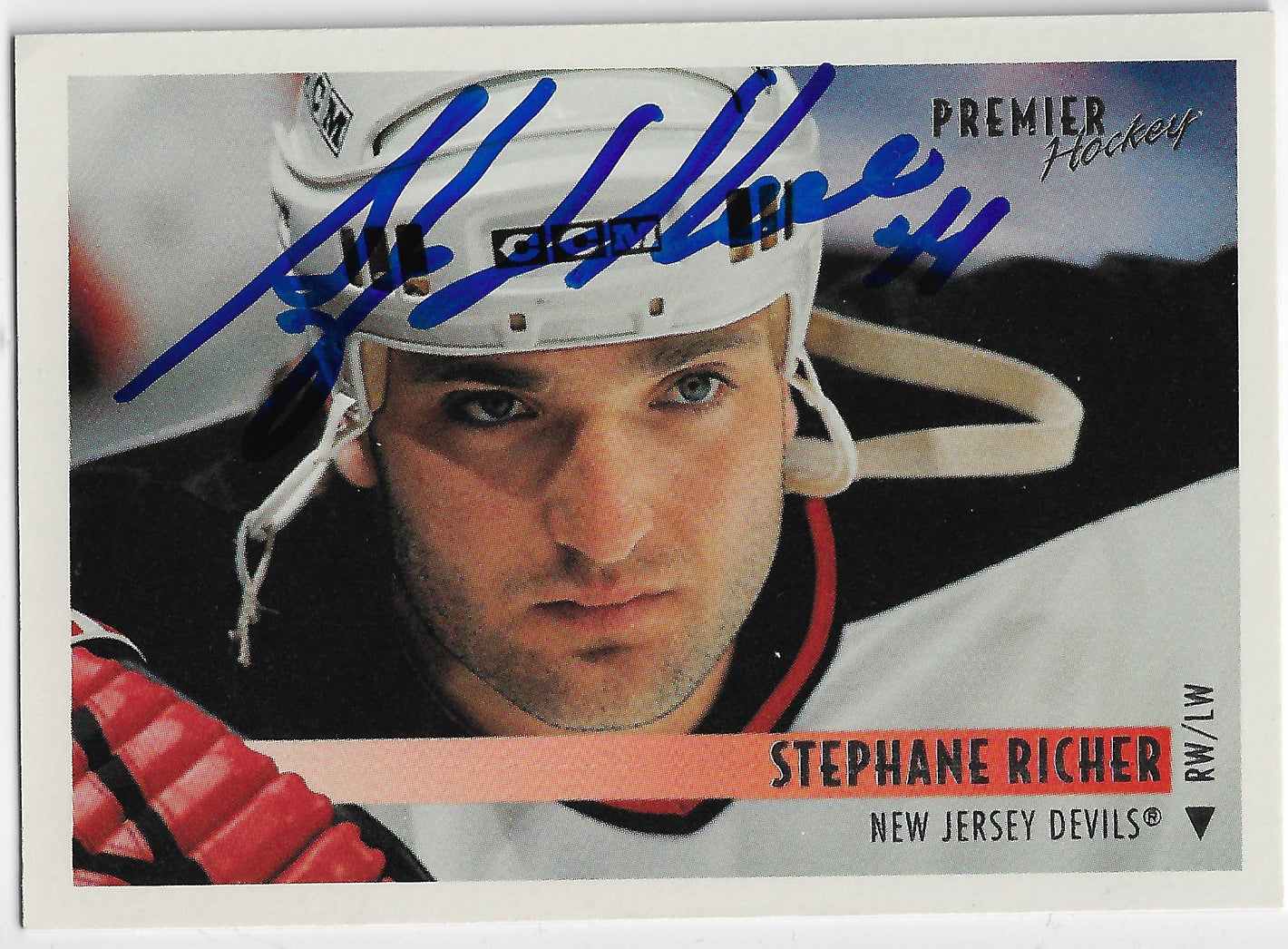 Stephane Richer Signed 1994-95 Topps Premier Hockey Card - New Jersey Devils