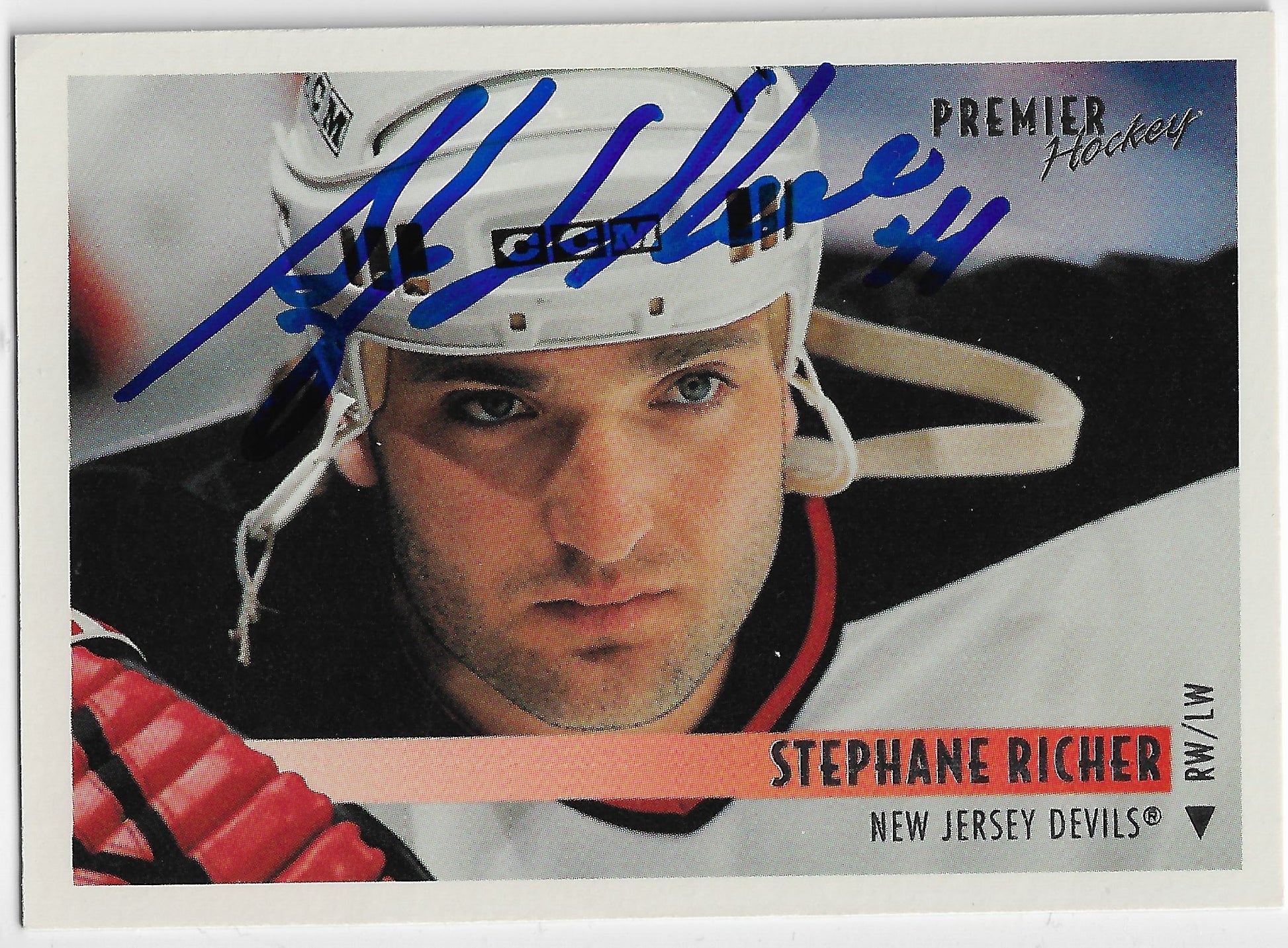Stephane Richer Signed 1994-95 Topps Premier Hockey Card - New Jersey Devils