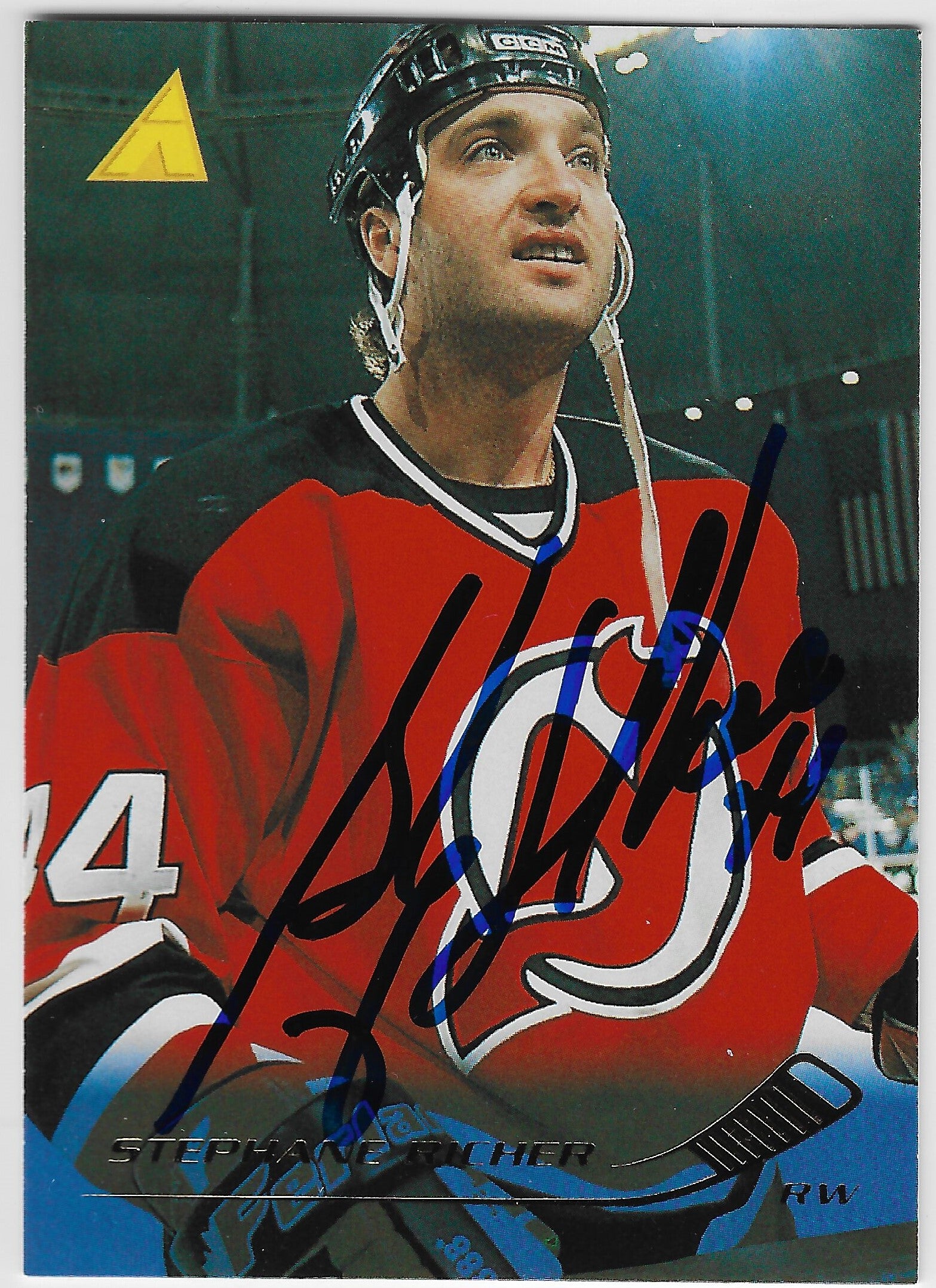 Stephane Richer Signed 1995-96 Pinnacle Hockey Card - New Jersey Devils