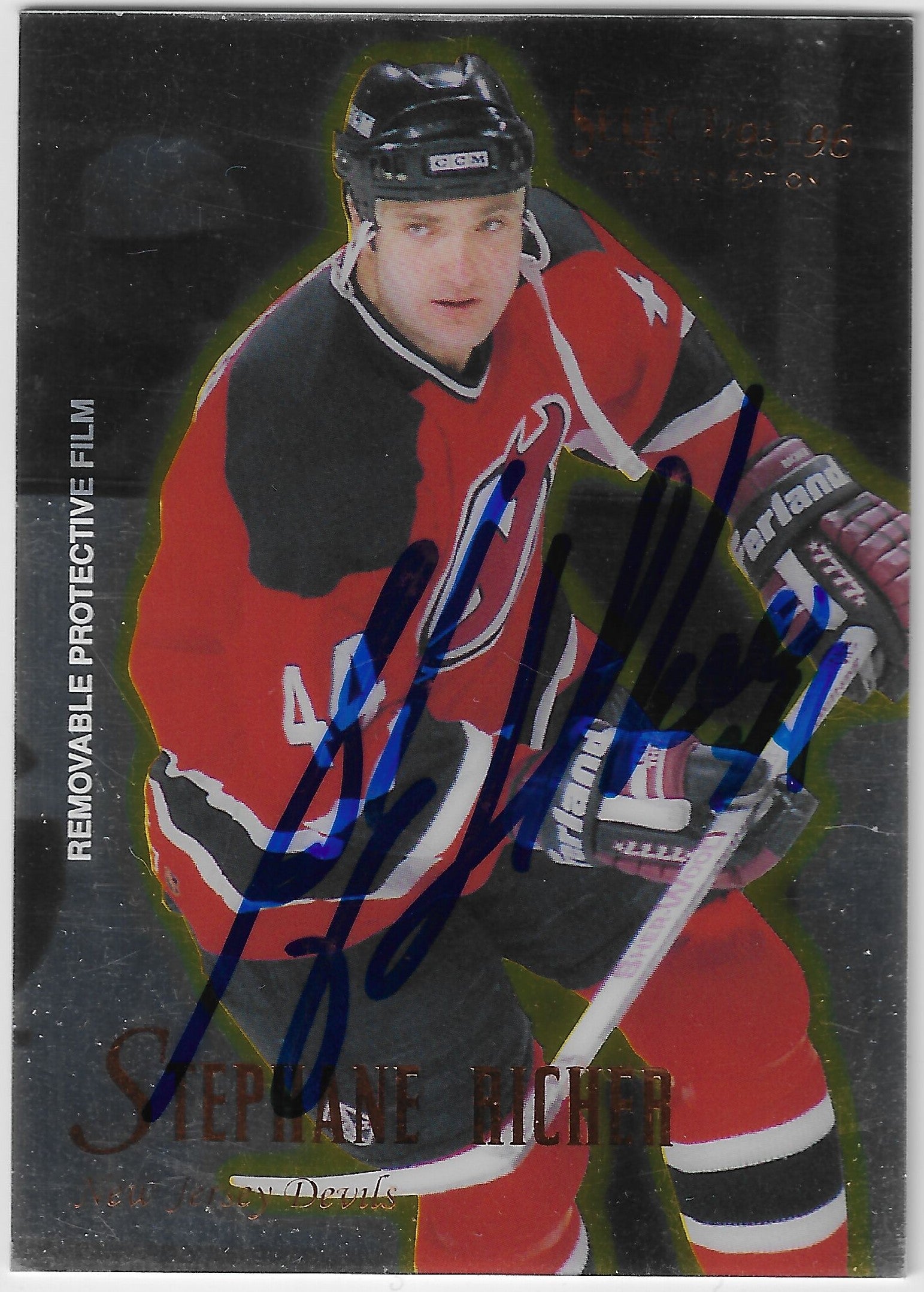 Stephane Richer Signed 1995-96 Select Certified Hockey Card - New Jersey Devils