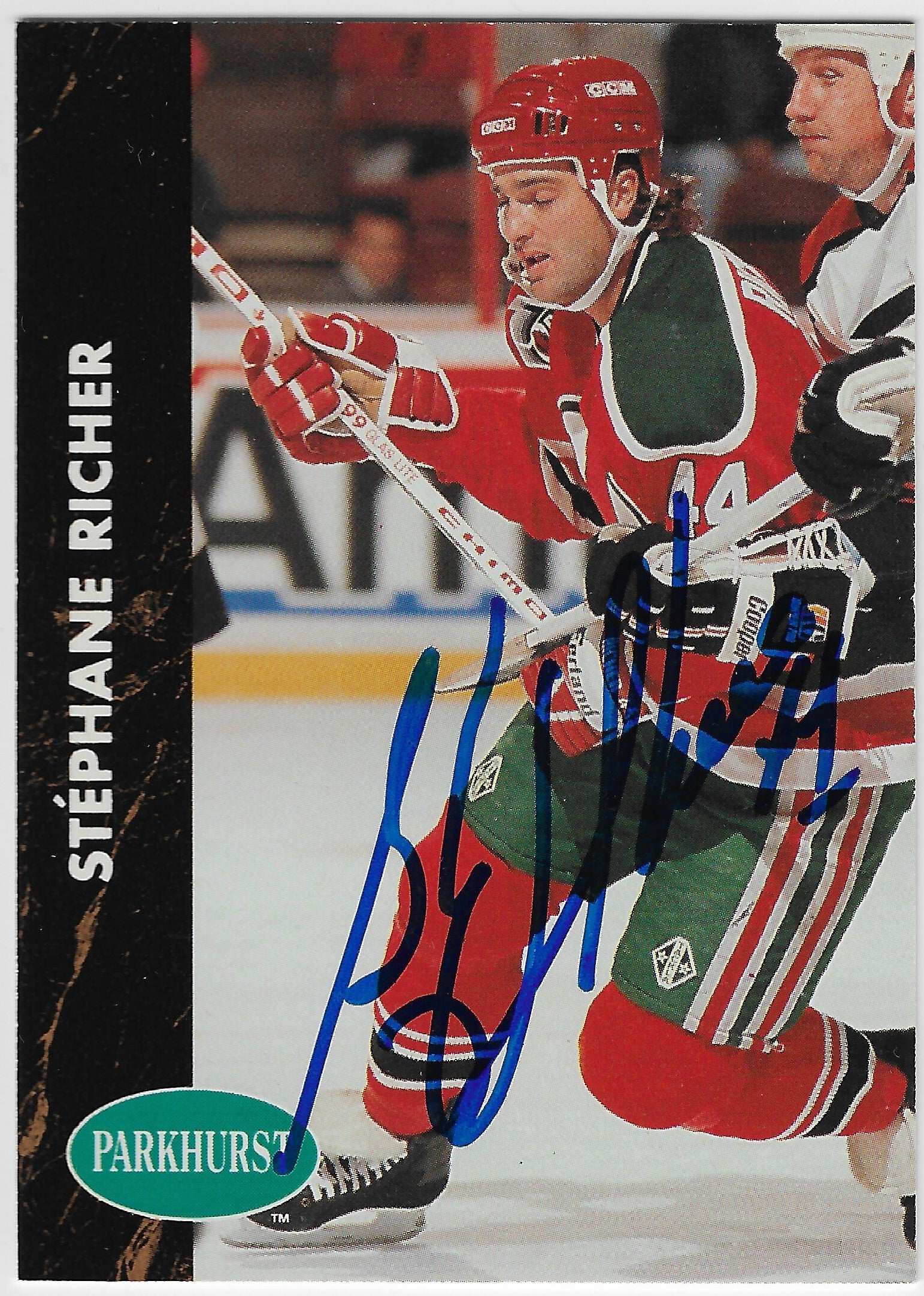 Stephane Richer Signed 1991-92 Parkhurst Hockey Card - New Jersey Devils