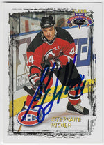 Stephane Richer Signed 1996-97 Fleer NHL Picks Hockey Card - Montreal Canadiens