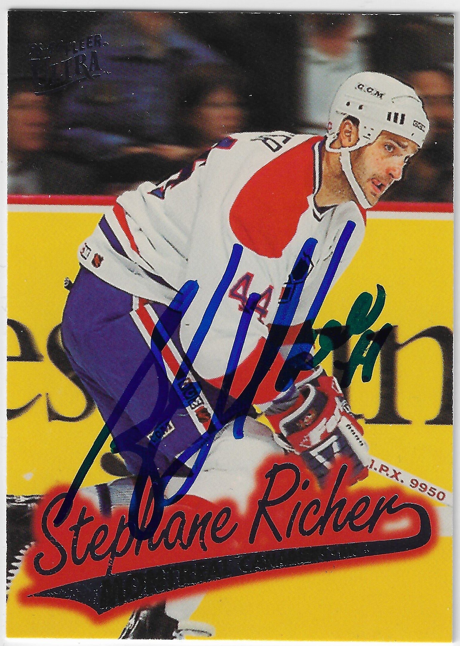 Stephane Richer Signed 1996-97 Fleer Ultra Hockey Card - Montreal Canadiens