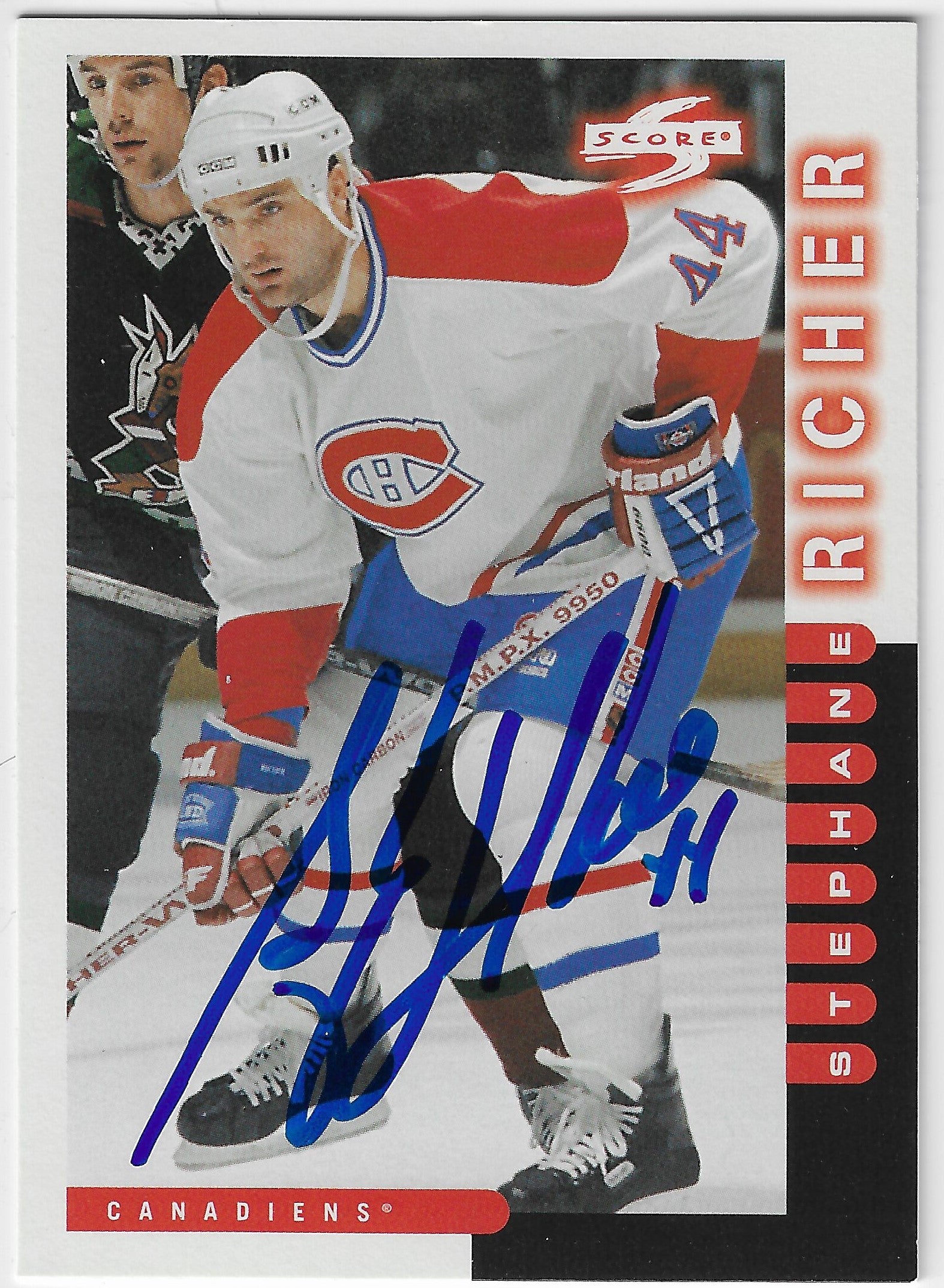 Stephane Richer Signed 1997-98 Score Hockey Card - Montreal Canadiens