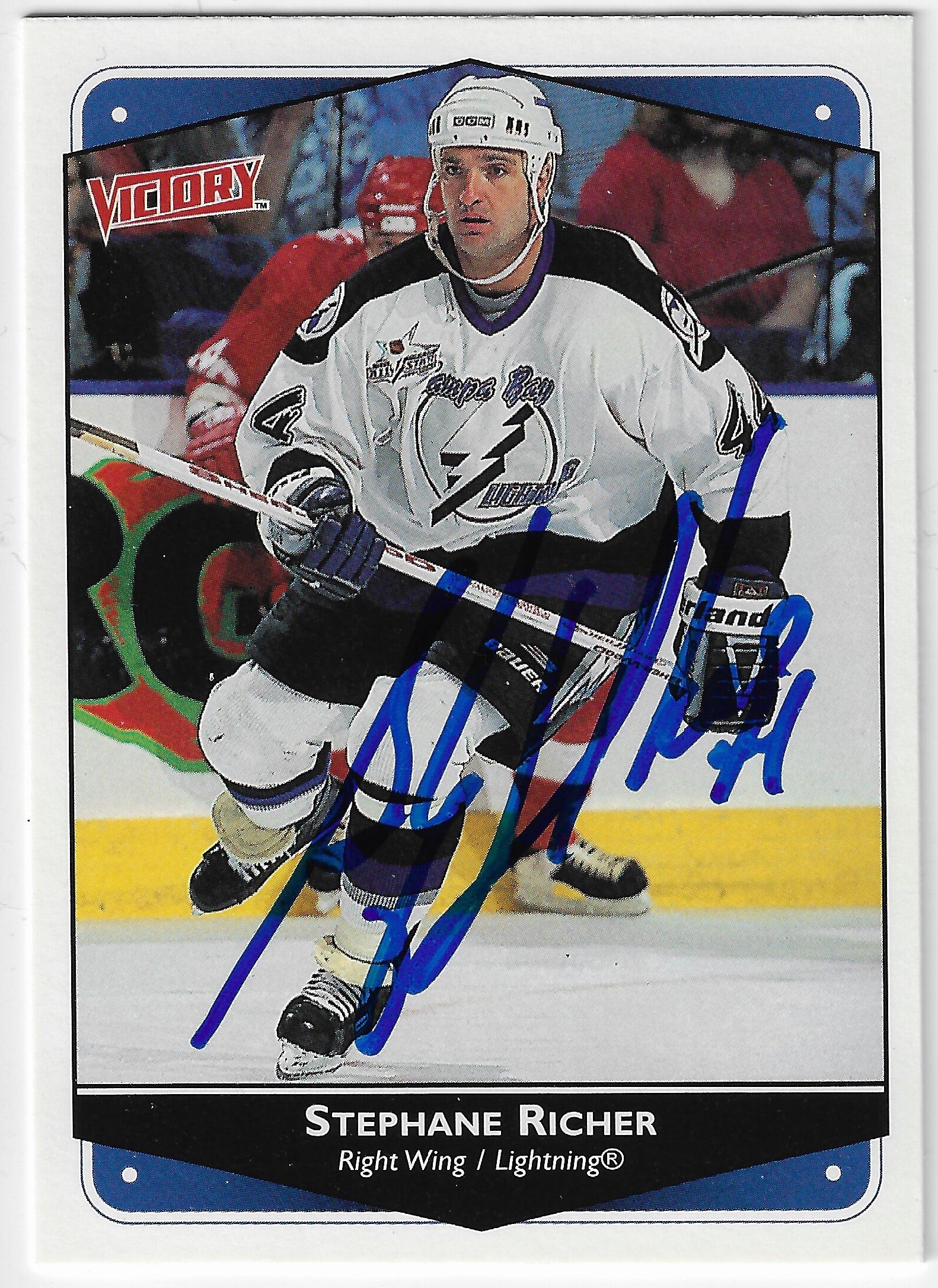 Stephane Richer Signed 1999-00 Upper Deck Victory Hockey Card - Tampa Bay Lightning