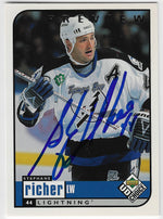 Stephane Richer Signed 1998-99 UD Choice Preview Hockey Card - Tampa Bay Lightning