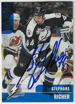 Stephane Richer Signed 1999-00 Be A Player Hockey Card - Tampa Bay Lightning