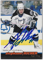 Stephane Richer Signed 1999-00 Pacific Hockey Card - Tampa Bay Lightning