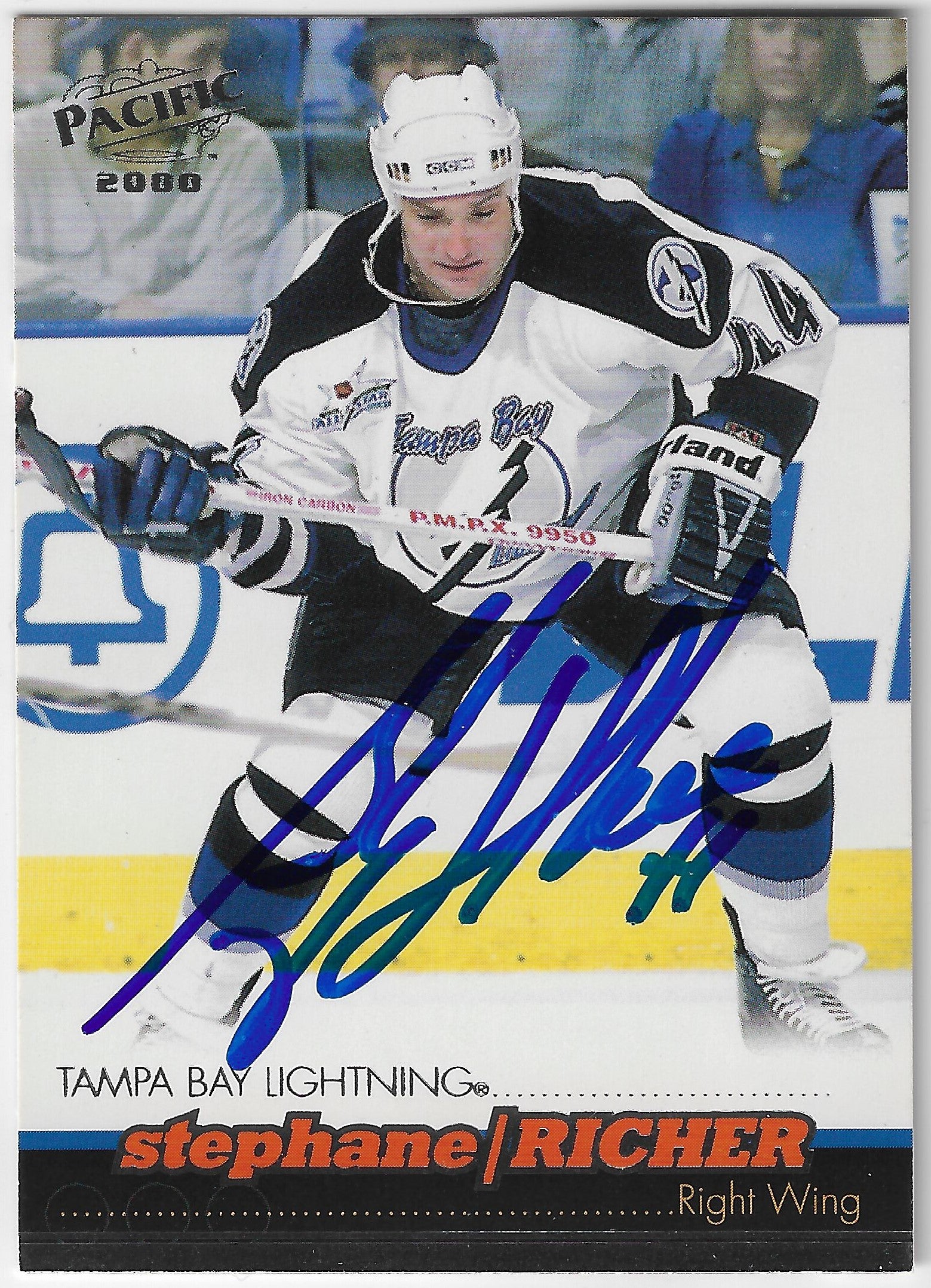 Stephane Richer Signed 1999-00 Pacific Hockey Card - Tampa Bay Lightning