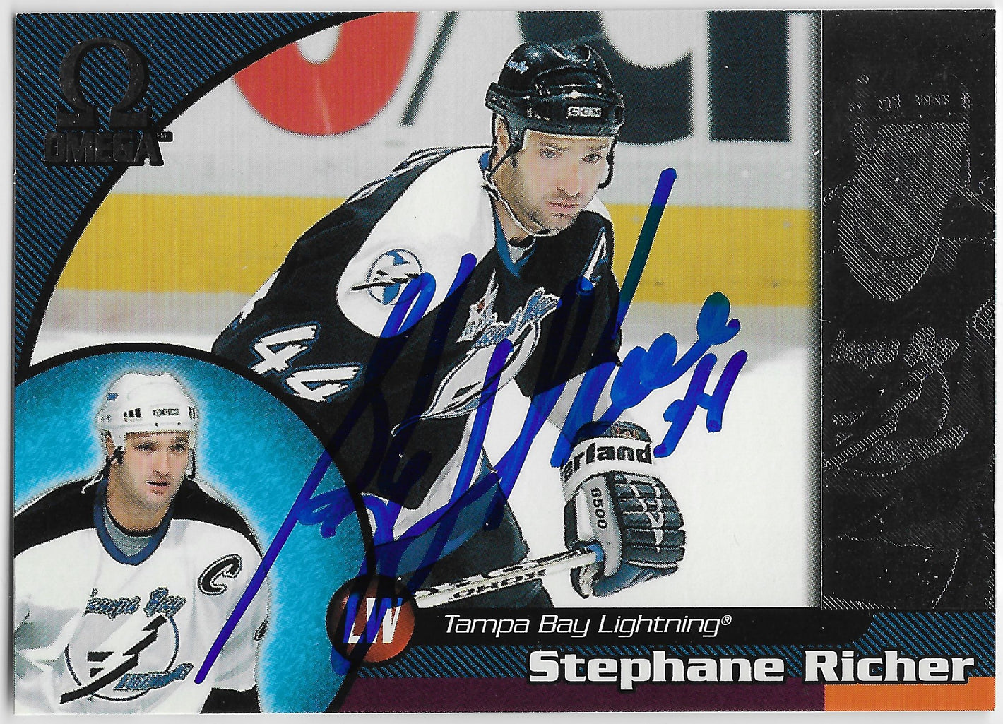 Stephane Richer Signed 1998-99 Pacific Omega Hockey Card - Tampa Bay Lightning