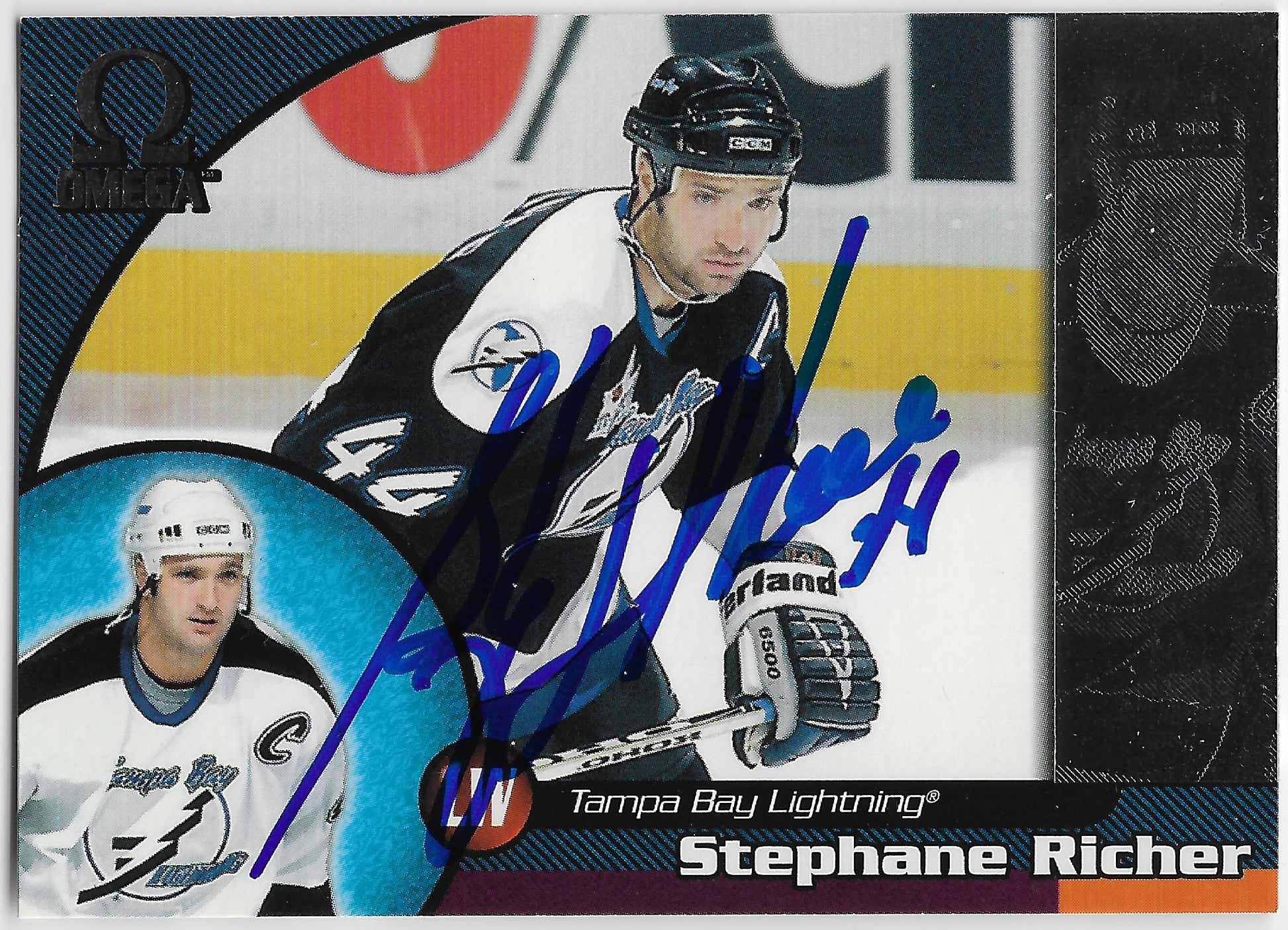 Stephane Richer Signed 1998-99 Pacific Omega Hockey Card - Tampa Bay Lightning