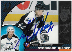 Stephane Richer Signed 1998-99 Pacific Omega Hockey Card - Tampa Bay Lightning