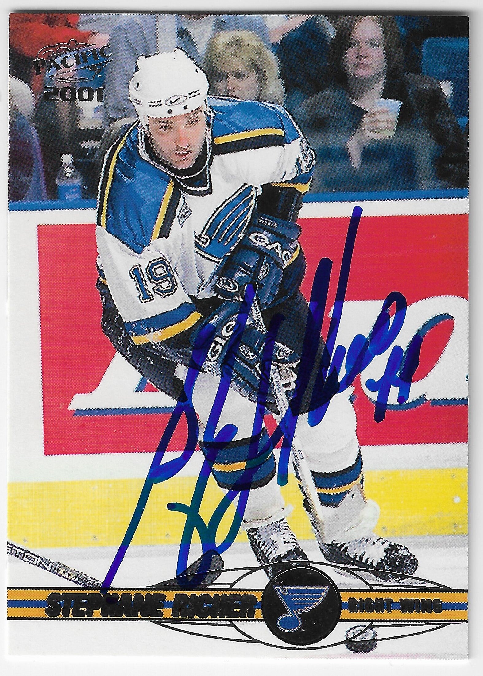 Stephane Richer Signed 2000-01 Pacific Hockey Card - St Louis Blues