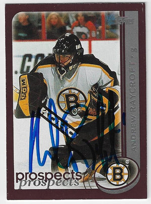 Andrew Raycroft Signed 2002-03 Topps Hockey Card - Boston Bruins