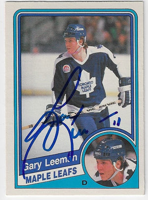 Gary Leeman Signed 1984-85 O-Pee-Chee Hockey Card - Toronto Maple Leafs