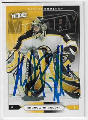 Andrew Raycroft Signed 2005-06 Upper Deck Victory Hockey Card - Boston Bruins