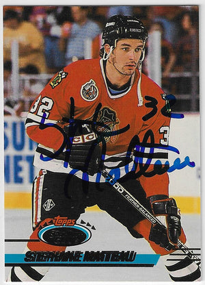 Stephane Matteau Signed 1993-94 Stadium Club Hockey Card - Chicago Blackhawks