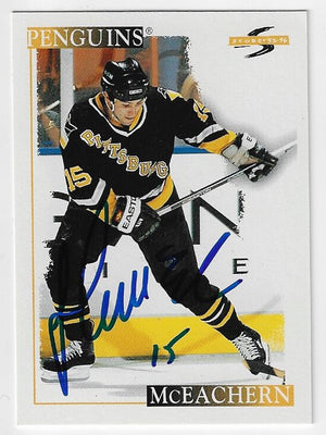 Shawn McEachern Signed 1995-96 Score Hockey Card - Boston Bruins