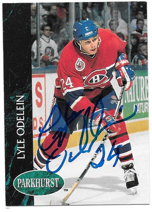 Lyle Odelein Signed 1992-93 Parkhurst Hockey Card - Montreal Canadiens