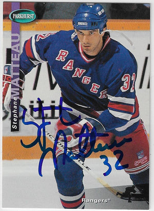 Stephane Matteau Signed 1994-95 Parkhurst Hockey Card - New York Rangers