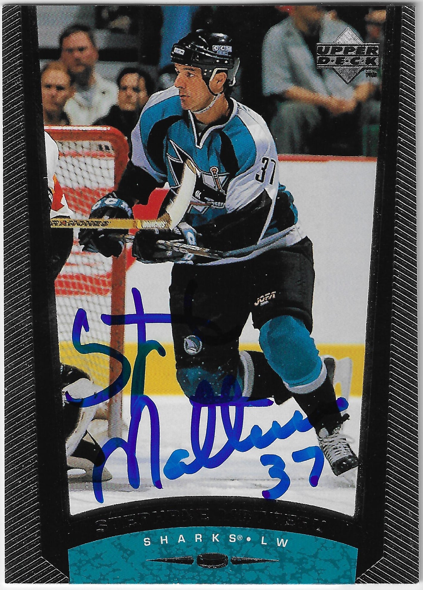 Stephane Matteau Signed 1998-99 Upper Deck Hockey Card - San Jose Sharks