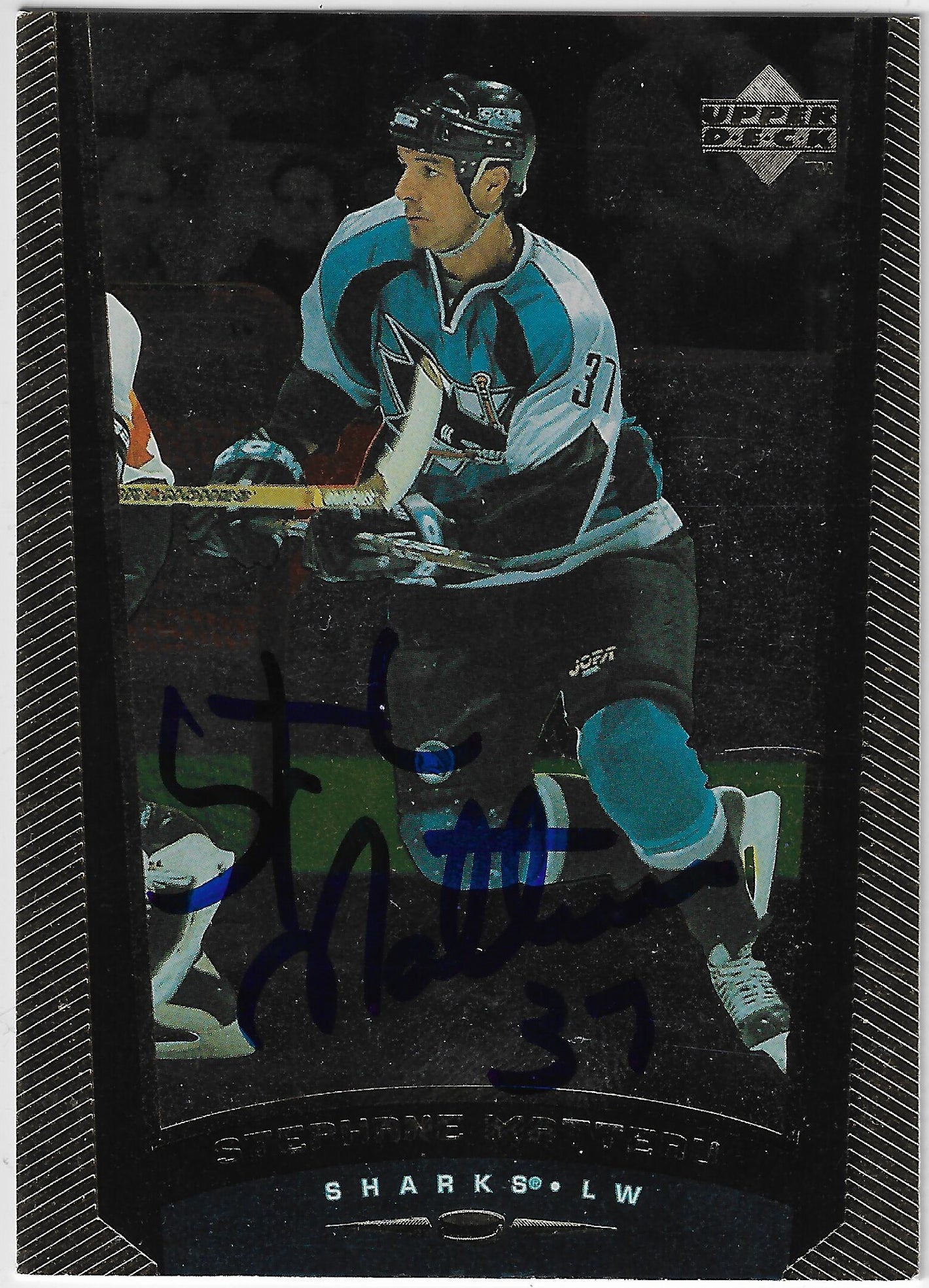 Stephane Matteau Signed 1998-99 Upper Deck Gold Reserve Hockey Card - San Jose Sharks