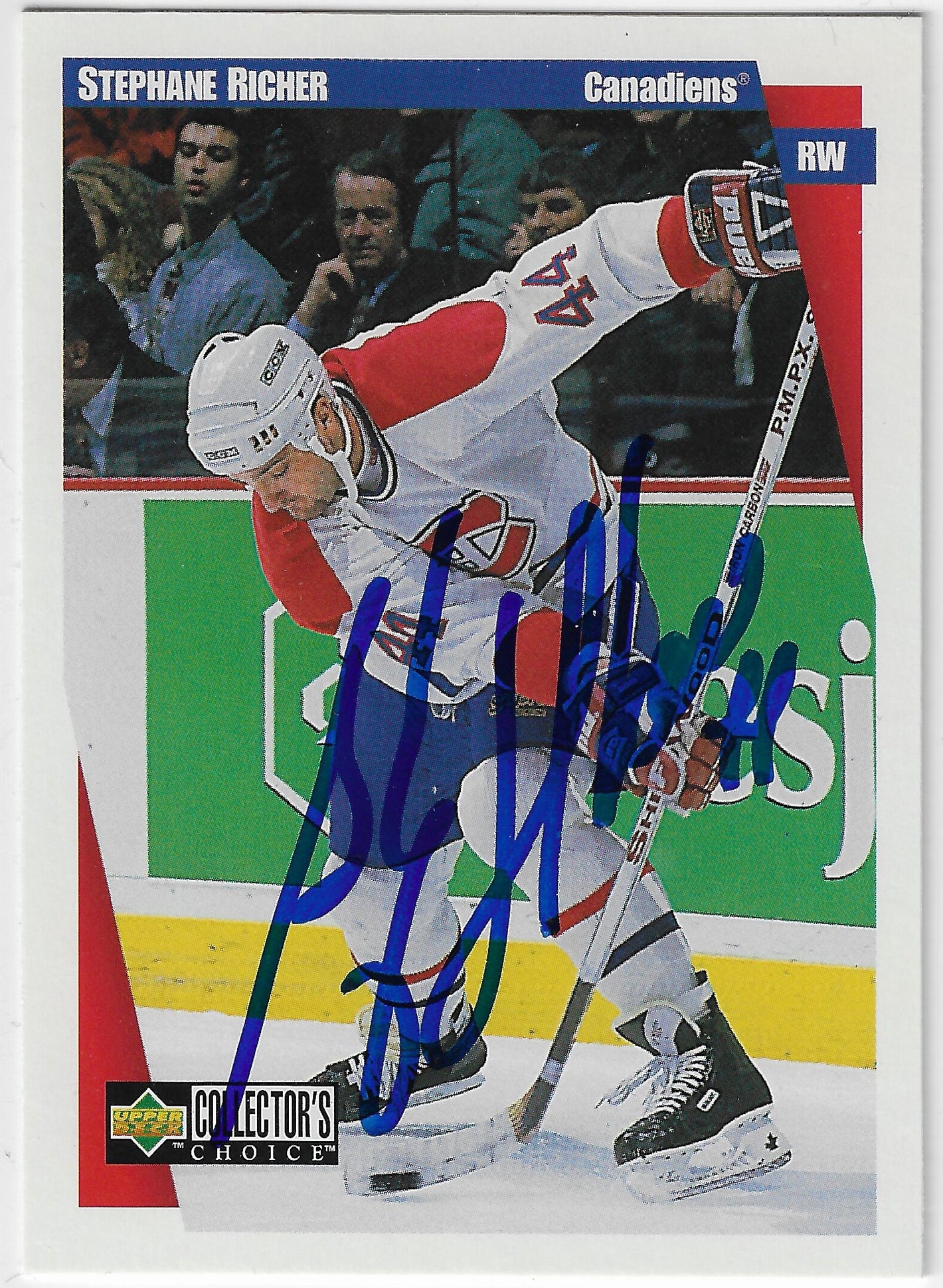 Stephane Richer Signed 1997-98 Collector's Choice Hockey Card - Montreal Canadiens