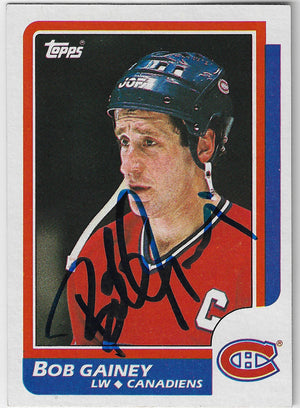Bob Gainey Signed 1986-87 Topps Hockey Card - Montreal Canadiens