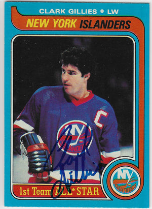 Clark Gillies Signed 1979-80 Topps Hockey Card - New York Islanders