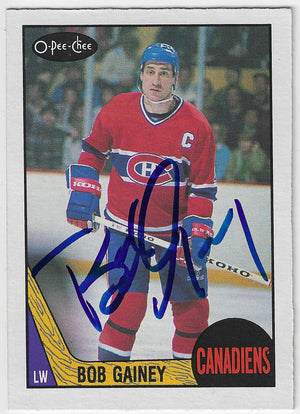 Bob Gainey Signed 1987-88 O-Pee-Chee Hockey Card - Montreal Canadiens
