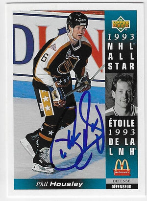 Phil Housley Signed 1993-94 Upper Deck McDonald's NHL All-Stars Hockey Card - Winnipeg Jets