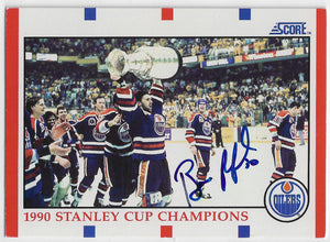 Bill Ranford Signed 1990-91 Score American Hockey Card - Edmonton Oilers #331