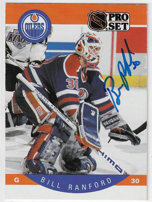 Bill Ranford Signed 1990-91 Pro Set Hockey Card - Edmonton Oilers