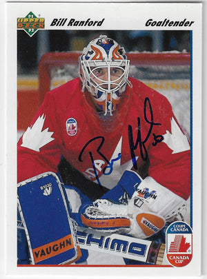 Bill Ranford Signed 1991-92 Upper Deck Hockey Card - Team Canada