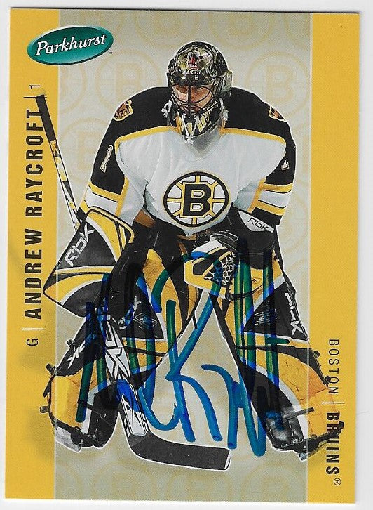 Andrew Raycroft Signed 2005-06 Parkhurst Hockey Card - Boston Bruins