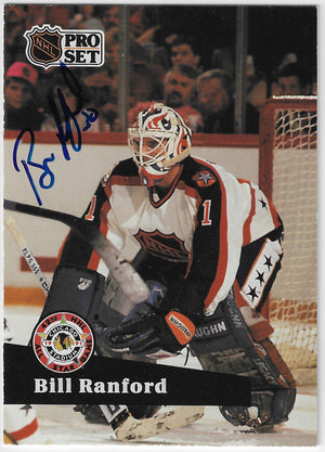 Bill Ranford Signed 1991-92 Pro Set Hockey Card - Edmonton Oilers