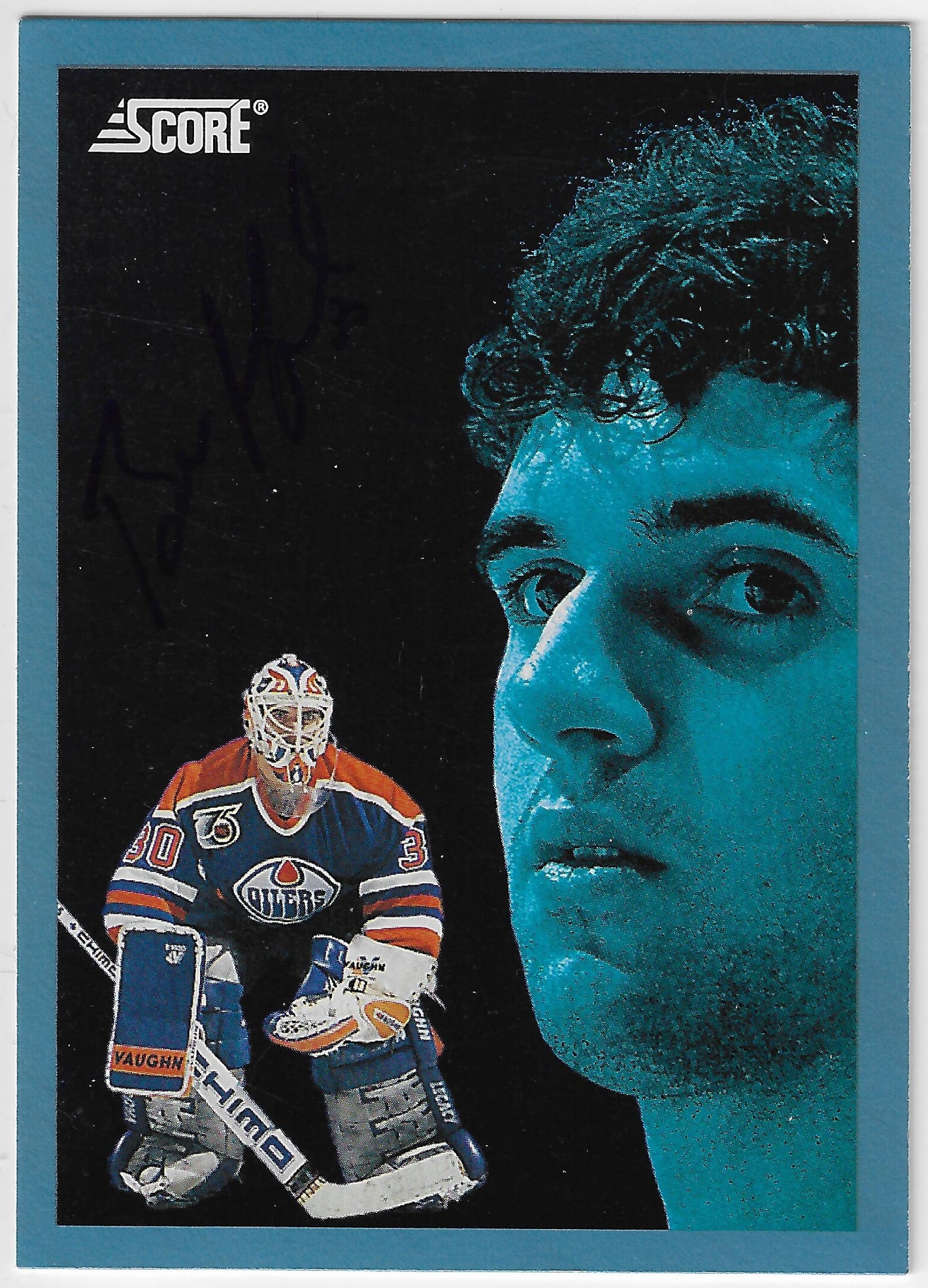 Bill Ranford Signed 1992-93 Score American Hockey Card - Edmonton Oilers #495