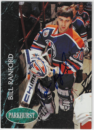 Bill Ranford Signed 1992-93 Parkhurst Hockey Card - Edmonton Oilers
