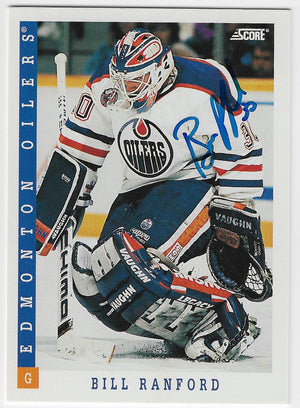 Bill Ranford Signed 1993-94 Score Canadian Hockey Card - Edmonton Oilers