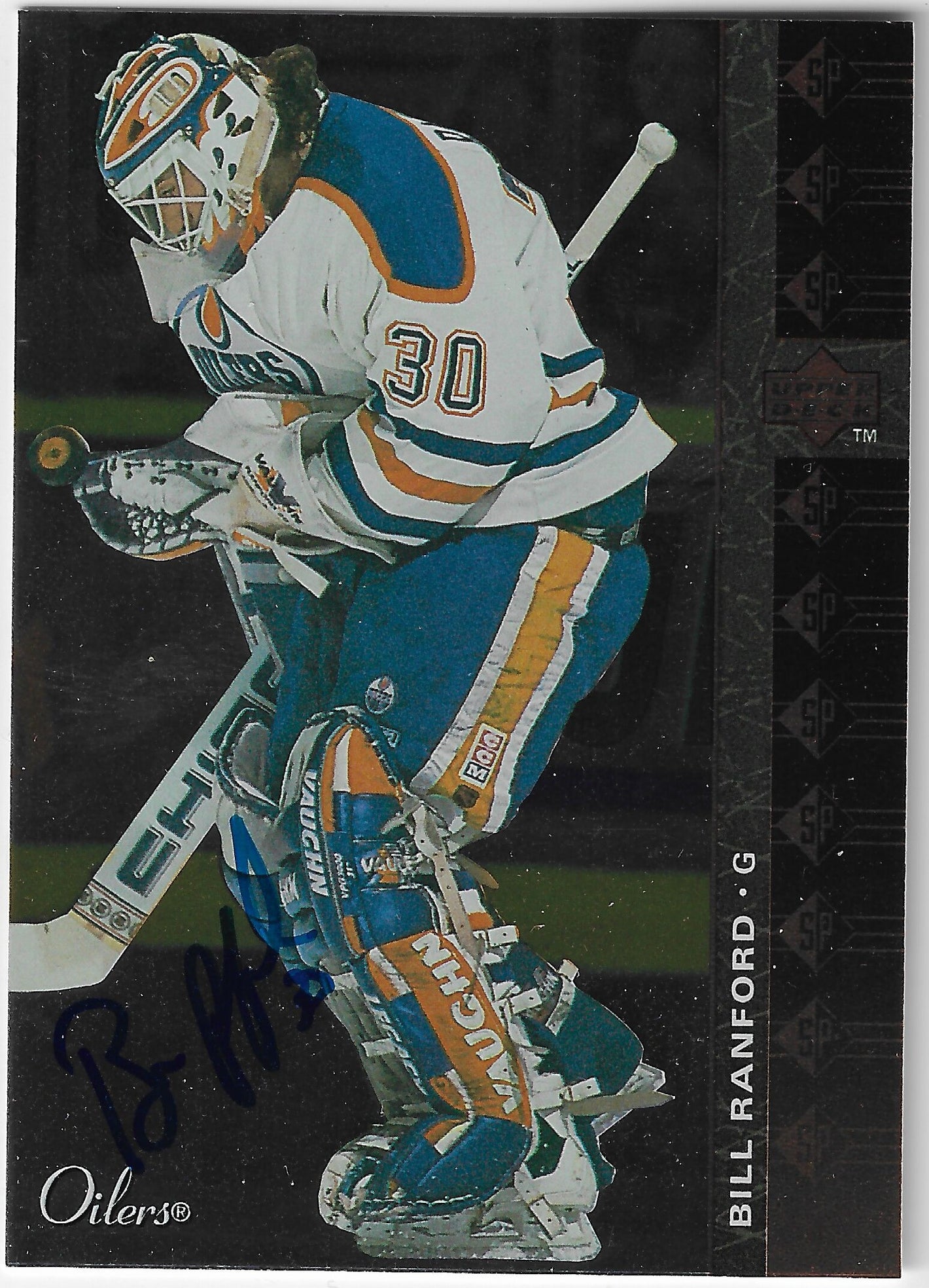 Bill Ranford Signed 1994-95 Upper Deck SP Hockey Card - Edmonton Oilers