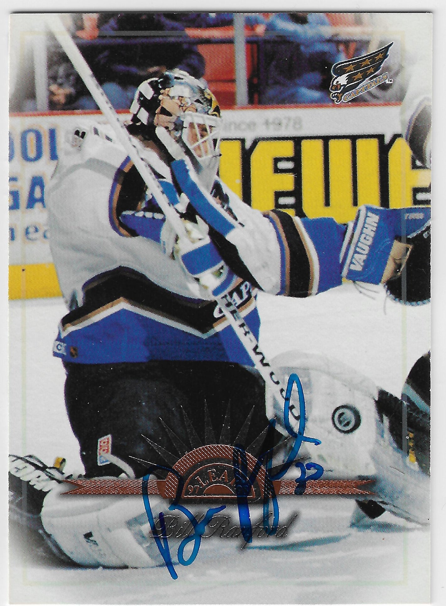 Bill Ranford Signed 1997-98 Leaf Hockey Card - Washington Capitals