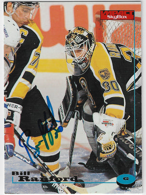 Bill Ranford Signed 1996-97 Skybox Impact Hockey Card - Boston Bruins