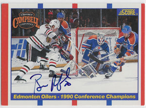 Bill Ranford Signed 1990-91 Score American Hockey Card - Edmonton Oilers #369