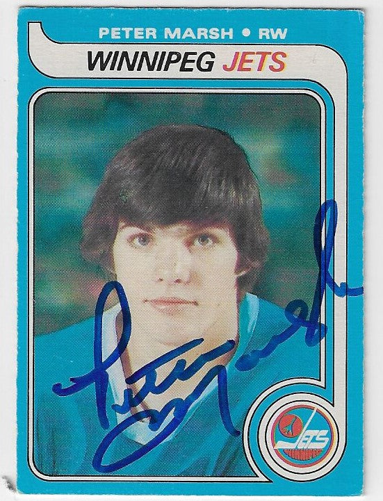 Peter Marsh Signed 1979-80 O-Pee-Chee Hockey Card - Winnipeg Jets