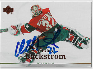 Niklas Backstrom Signed 2007-08 Upper Deck Hockey Card - Minnesota Wild